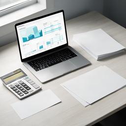 Boekhoudsoftware op een laptop naast financiële notities
